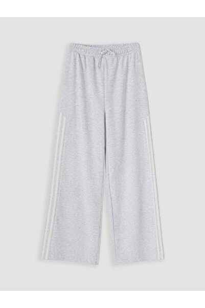 LC Waikiki Rmz Gi̇yi̇m Farkiyla Wide Leg Girls' Sweatpants with Waist Drawstring