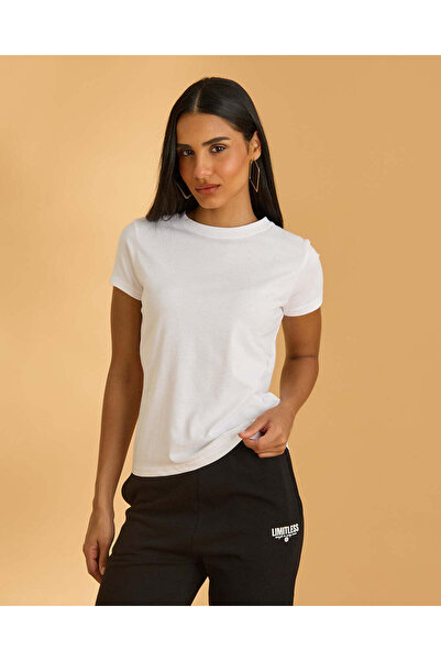REDTAG Women White Basic T-shirt