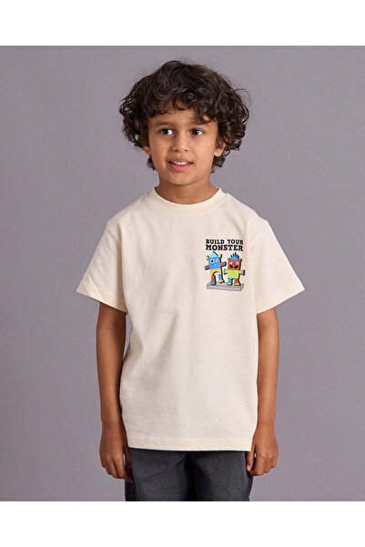 REDTAG Boys White Printed T-Shirt