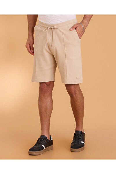 REDTAG Men Beige Lounge Shorts