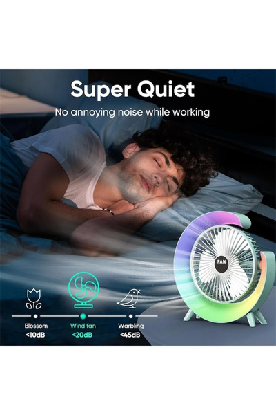OEM Mini ventilator portabil multifuncțional ajustabil 180° 3 viteze 5 moduri...