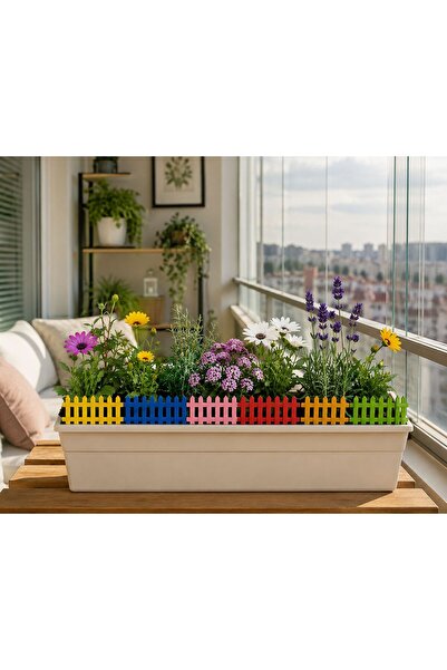 ArliaDesign Ahşap Saksı Süsü Seti Renkli Çit, Mantar, Çim ve Bitki Dekoru 42 ...