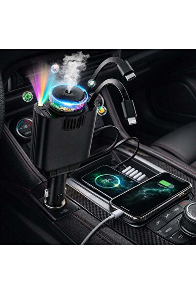 Vivendo Incarcator Auto Retractabil 5 in 1, 45W PD, difuzor de parfum integra...