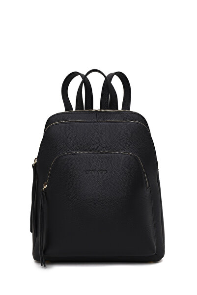 Derimod Women's Black Leather Backpack 26Pbd2355Ft