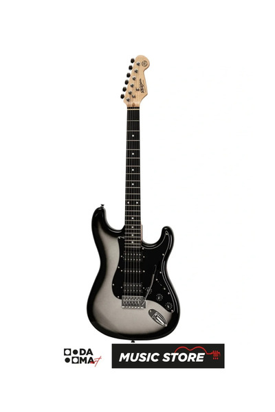 new orleans VEGA BLGR HSH Elektro Gitar - Siyah ve Gri