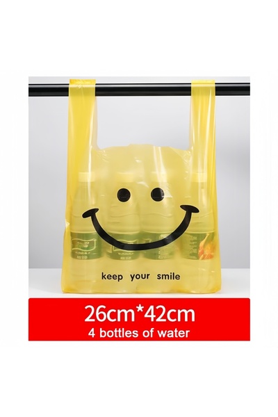 Choice23 50pcs Yellow-26x42cm 200-50Pcs Plastic Shopping Bags with Handle 3 S...