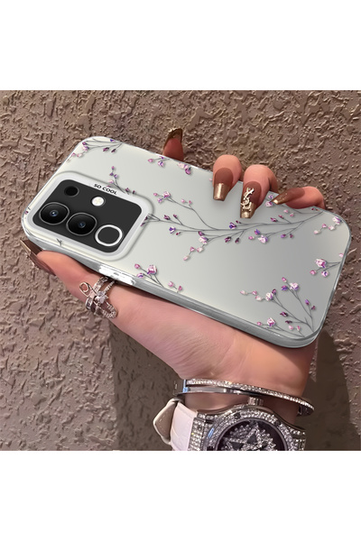 CHICASELUX Vivo Y29 4g Compatible Slim Twig Flower Case, Wear-Resistant Minim...