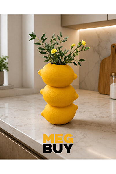 MEGBUY Limon Tasarım Dekoratif Vazo – Modern Masa ve Mutfak Dekoru