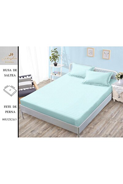 naniland.ro Husă de Pat Bumbac Satinat 2 Persoane 3 Piese Cu Elastic 180x200 cm