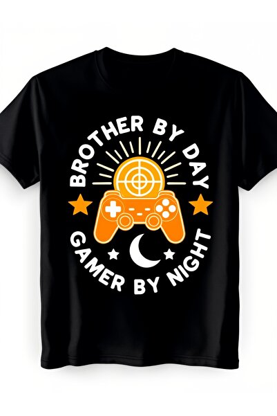 NOURAM Men's Unisex's Retro TShirt Brother Day By Night Video Game Design Con...