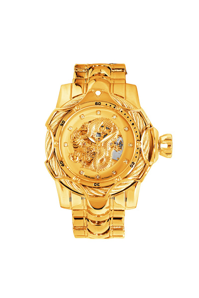 Choice YELLOW A men's yellow party style elegant dragon shaped carved fully a...