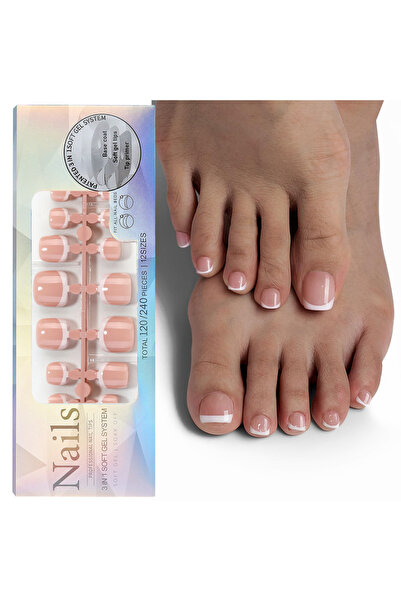 Choice4 06 120Pcs/Boxed French Toe False Nail Press on Acrylic Nails Removabl...