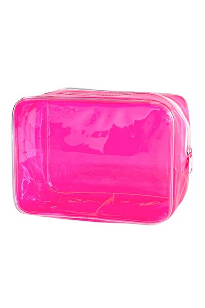 Choice7 Pink Colorful Transparent Cosmetic Bag Women Makeup Bag PVC Jelly Was...