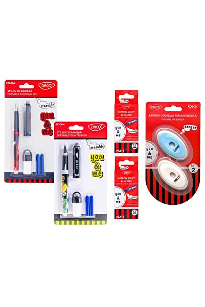 Daco Set Stilouri cu Radieră You & Me – 2 Stilouri, 24 Rezerve Termosensibile...