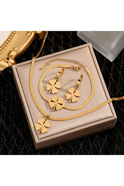 OEM Set Bijuterii Mistic Lucky Ferry Charm – Lănțișor, Brățară și Cercei Trif...