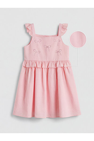 LC Waikiki Rochie de fete cu aspect de in, culoare piatră