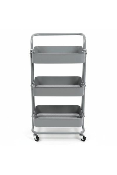 AKDC 3-Tier Rolling Metal Storage Cart with Wheels & Handle | Mesh Shelves Ut...