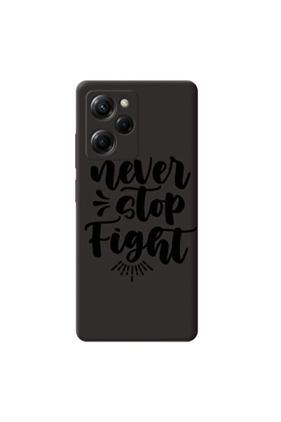 Other Xiaomi Poco X5 Pro Never stop fight Black Colored Silicone TPU Θήκη