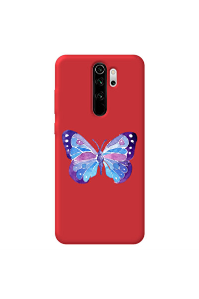 Other Xiaomi Redmi Note 8 Pro Big Butterfly Red Colored Silicone TPU Θήκη