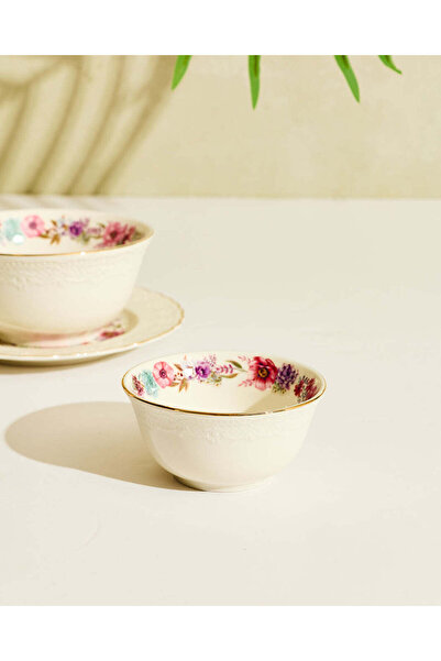 REDTAG White Embossed Soup Bowl With Gold Rim
