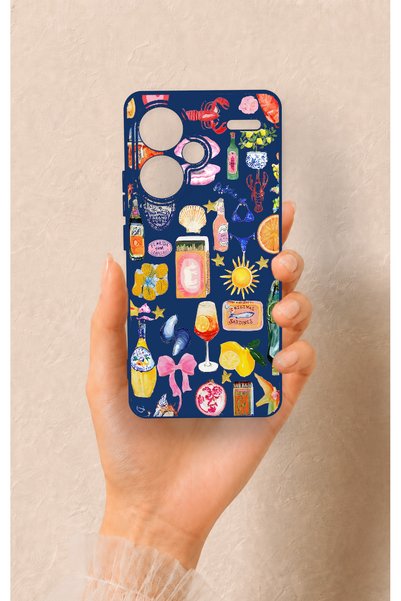 Vip Case حافظة سيليكون صيفية منقوشة متوافقة مع هاتف Redmi Note 13 Pro Plus