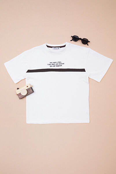 Fulla Moda Text Printed Striped Boys' T-Shirt