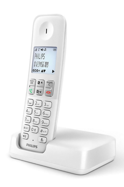 Philips ασύρματο τηλέφωνο D2501W-34, με ελληνικό μενού, λευκό
