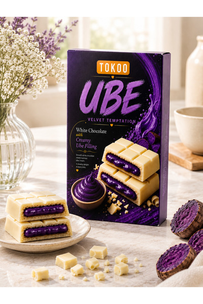 Tokoo UBE - 75g*20ad. Ube kreması dolgulu Beyaz çikolata