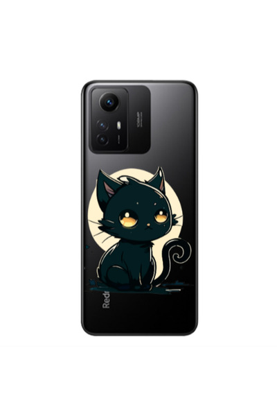 Other Xiaomi Redmi Note 12s Black Cat Transparent Silicone TPU Θήκη