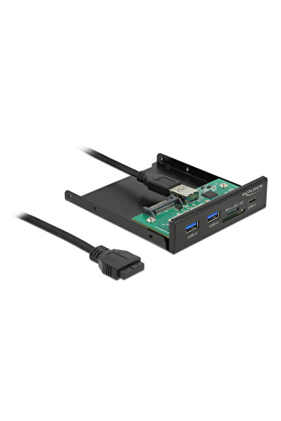 DELOCK μπροστινό πάνελ 64058, 3.5 " σε USB-C, 2x USB & SD/Micro SD