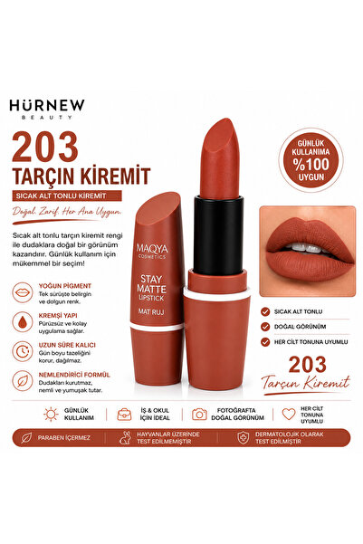 Genel Markalar HÜRNEW mat stay lipstick 203 tarçın kremit