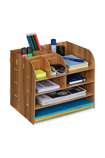 Relaxdays Organizator de birou cu 10 compartimente de depozitare, de dimensiu...