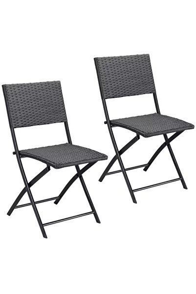 Casaria Set de 2 scaune Roma, Casaria, Pliabile, Cadru din oțel, Polyrattan, ...