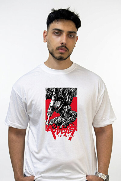 Anetos Guts Berserk_19 Design Printed Oversize White T-Shirt