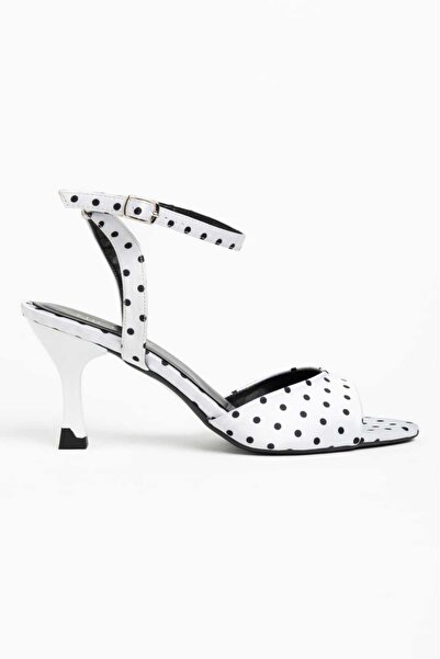 CHICELLA Ronda Polka Dot Women's Ankle Strap Heeled Sandals
