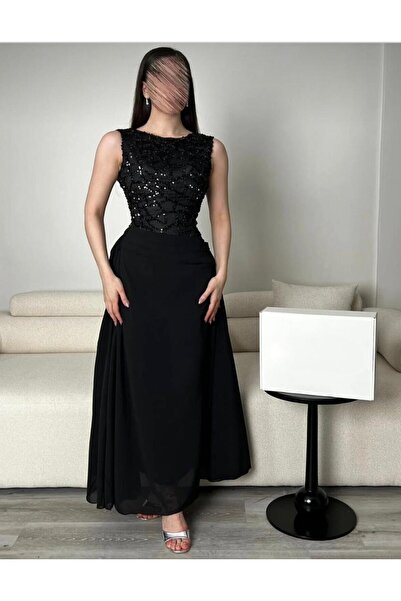 ProWorks & RTC Black Soft Dress with Sequins