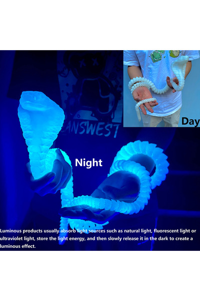 Choice18 130cm 51.18in Luminous Blue 3D Printed Cobra Statue, Flexible 3D Pri...