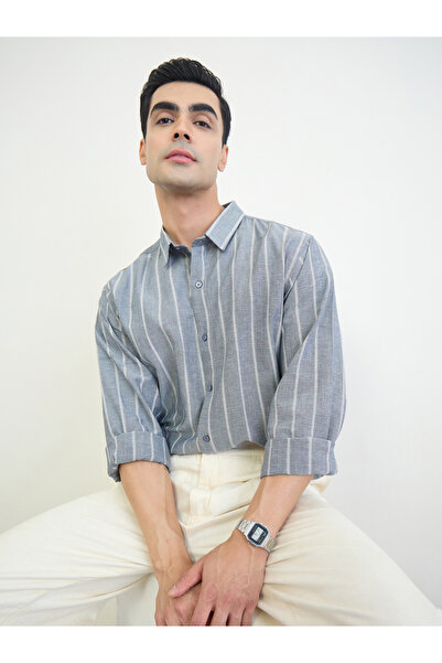 Styli Men Regular Fit Striped Shirt