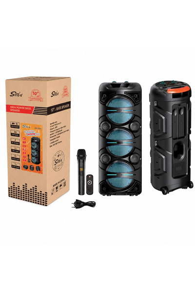 AT Performance Boxă Portabilă ZQS10301, 20000W PMPO, 3 x 10",BT USB/TF, AUX, ...