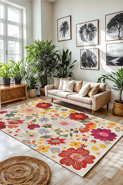 df home Salon Halısı Mutfak halısı Yolluk Geometrik İskandinav Eskitmeli Diji...