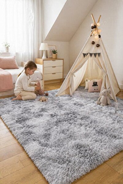 Generic 1 Piece Velvet Non Slip Washable Area Rug Living Room Bedroom Fluffy ...