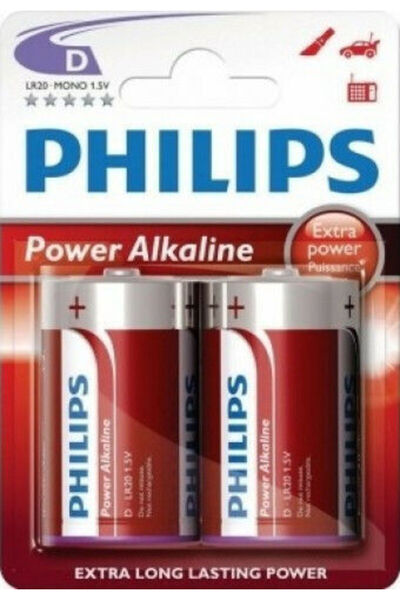 Philips Αλκαλικές Μπαταρίες D 2 Τεμάχια Κωδικός: LR20P2B/10