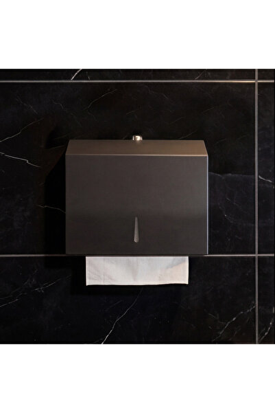 Zift Unique Stainless Steel Z Fold Towel Dispenser Matte Black Surface, 200 P...