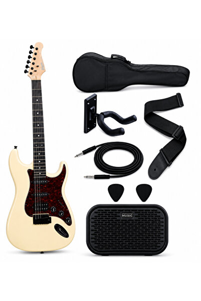 KOZMOS KST-205HSS-MSL Olympic White Elektro Gitar Seti – NOVA-MINI Amfili