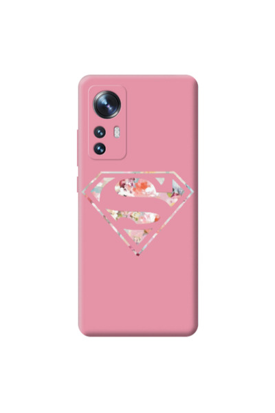Other Xiaomi Mi 12 Superman logo Pink Colored Silicone TPU Θήκη