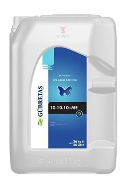 GÜBRETAŞ 10.10.10+ME 20LT SIVI Dengeli NPK AZOT FOSFOR POTASYUM BİTKİ BESİNİ ...