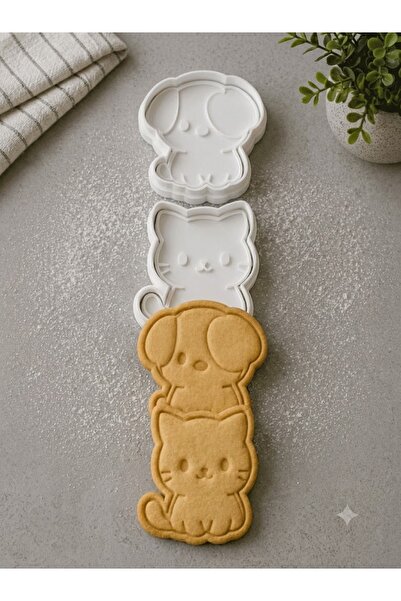 Onflow Special Design Cat and Dog Patterned Sugar Paste and Cookie Mold