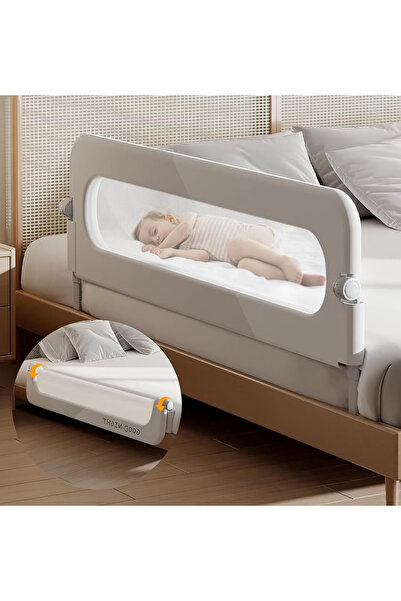 GGEROU Bed Guard Rail for kids,Button Folding Crib Bed Guard Rail,Toddler Saf...