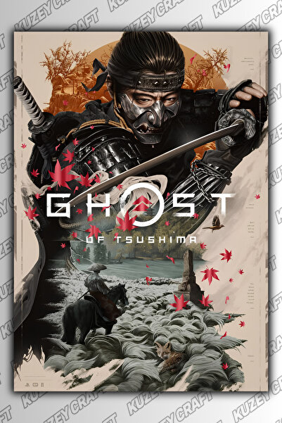 Kuzey Craft Ghost Of Tsushima Metal Poster Duvar Tablosu Parlak HD Baskı Prem...
