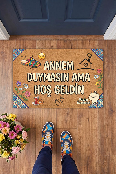 Charmbi Annem Duymasın Χαλάκι Εισόδου 40x60 με Ψηφιακή Εκτύπωση Μοντέρνο Διακ...
